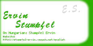 ervin stumpfel business card